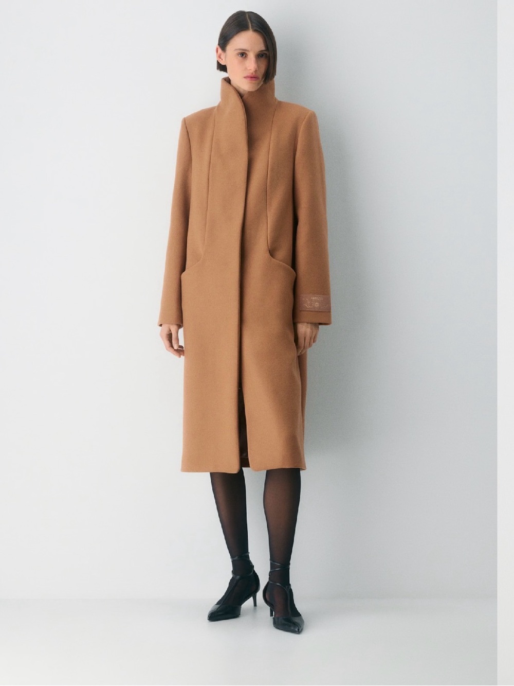 WILFRED Womens Camel Long Wool Coat - ARITZIA